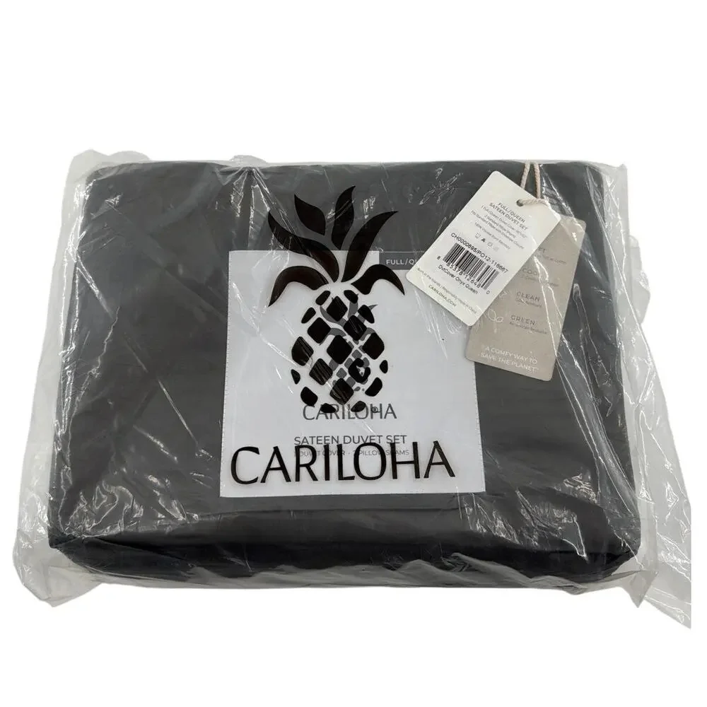 Cariloha Onyx Bamboo Sateen Duvet Cover Set Size Full/Queen